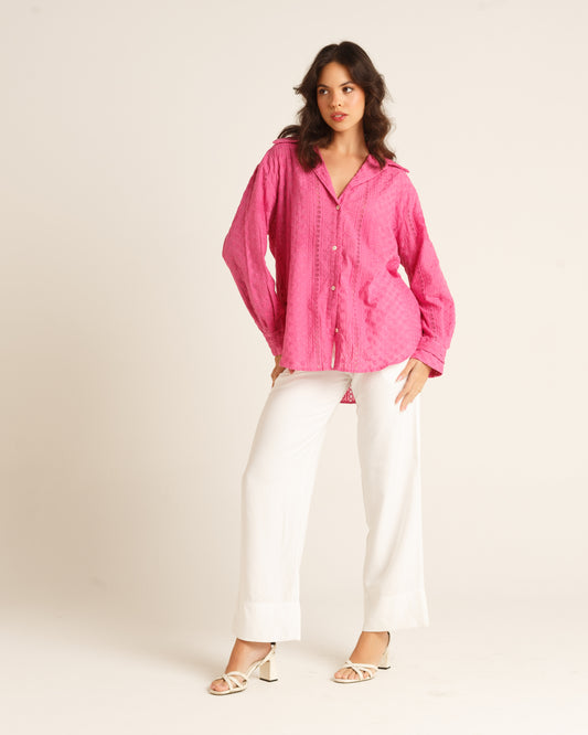 Camisa Social de Laise com Detalhe em punho
