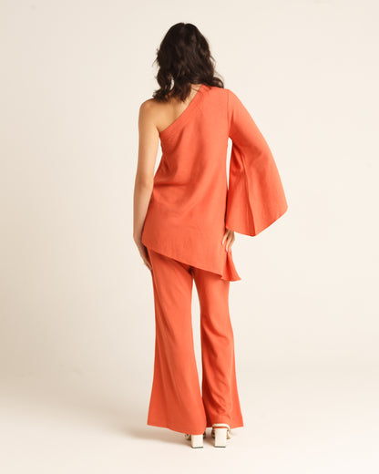 Conjunto Túnica Assimétrica e Calça Flair